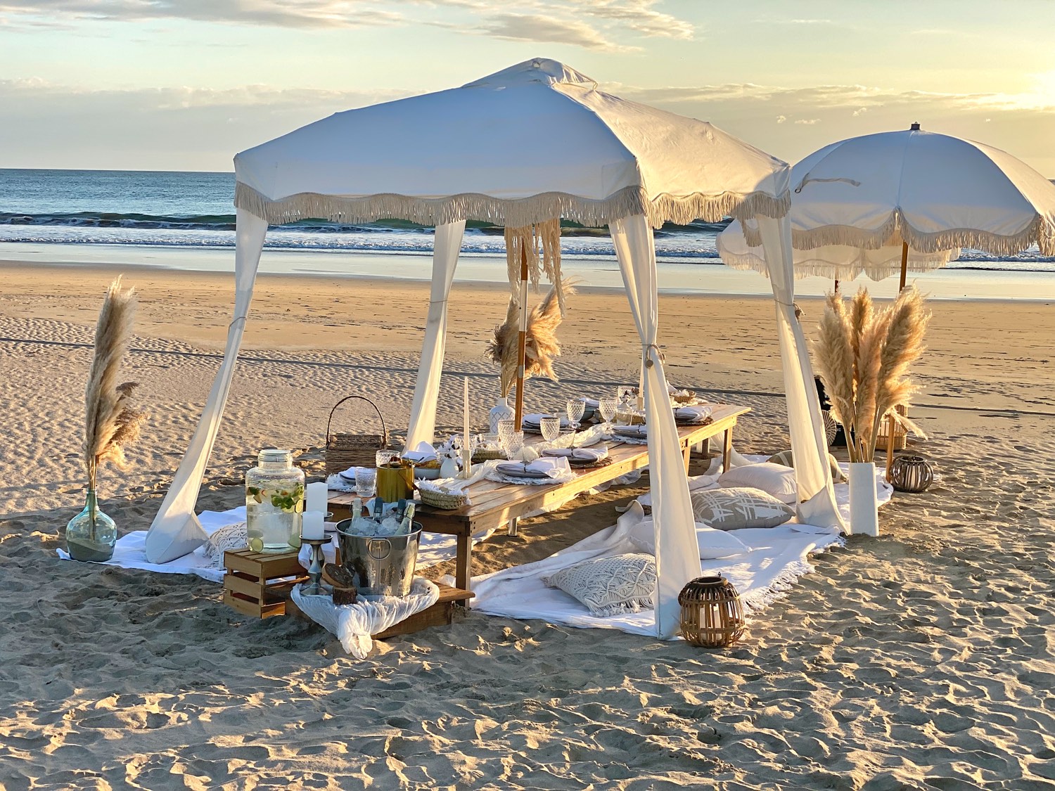 Private beach picnic